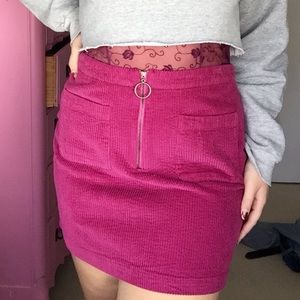 velour zip up skirt